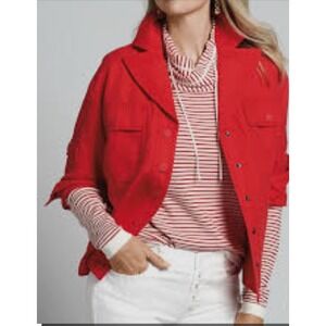 Cabi Red Boxy Denim Jean Jacket Small